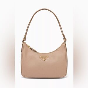 Prada Re-Edition Saffiano leather mini bag cameo beige